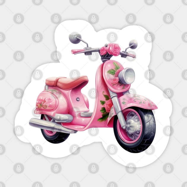 Pink Motorbike Sticker by Chromatic Fusion Studio